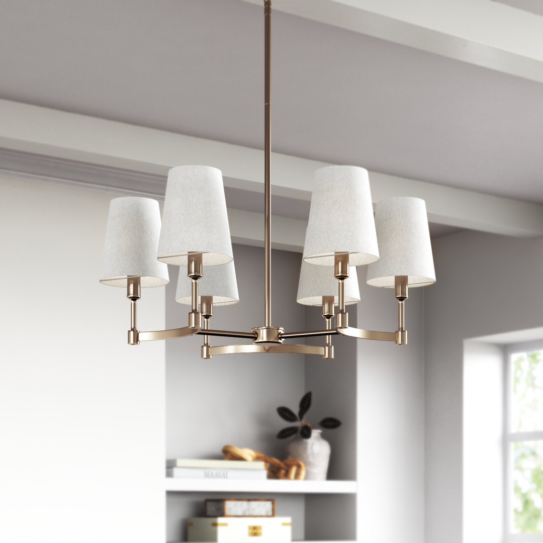 Triton White Bluffs 6 - Light Shaded Classic / Traditional Chandelier